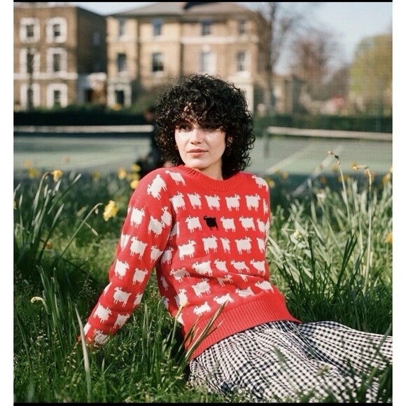 Warm & Wonderful x Rowing Blazers Princess Diana Black Sheep Wool Sweater Size S - Picture 6 of 16